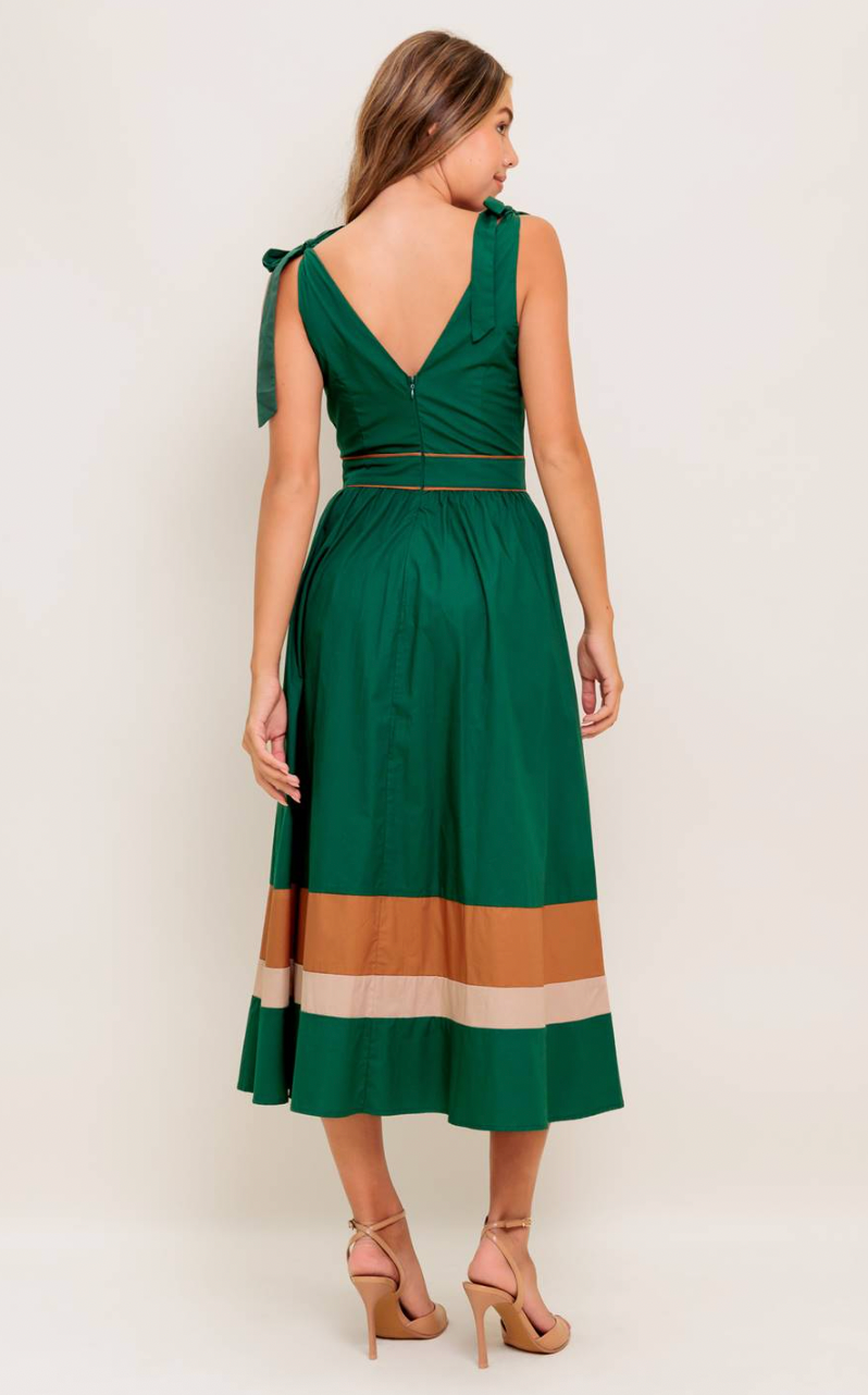Green Taupe Midi Dress