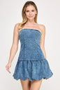 RHINESTONE DETAIL TUBE MINI DRESS
