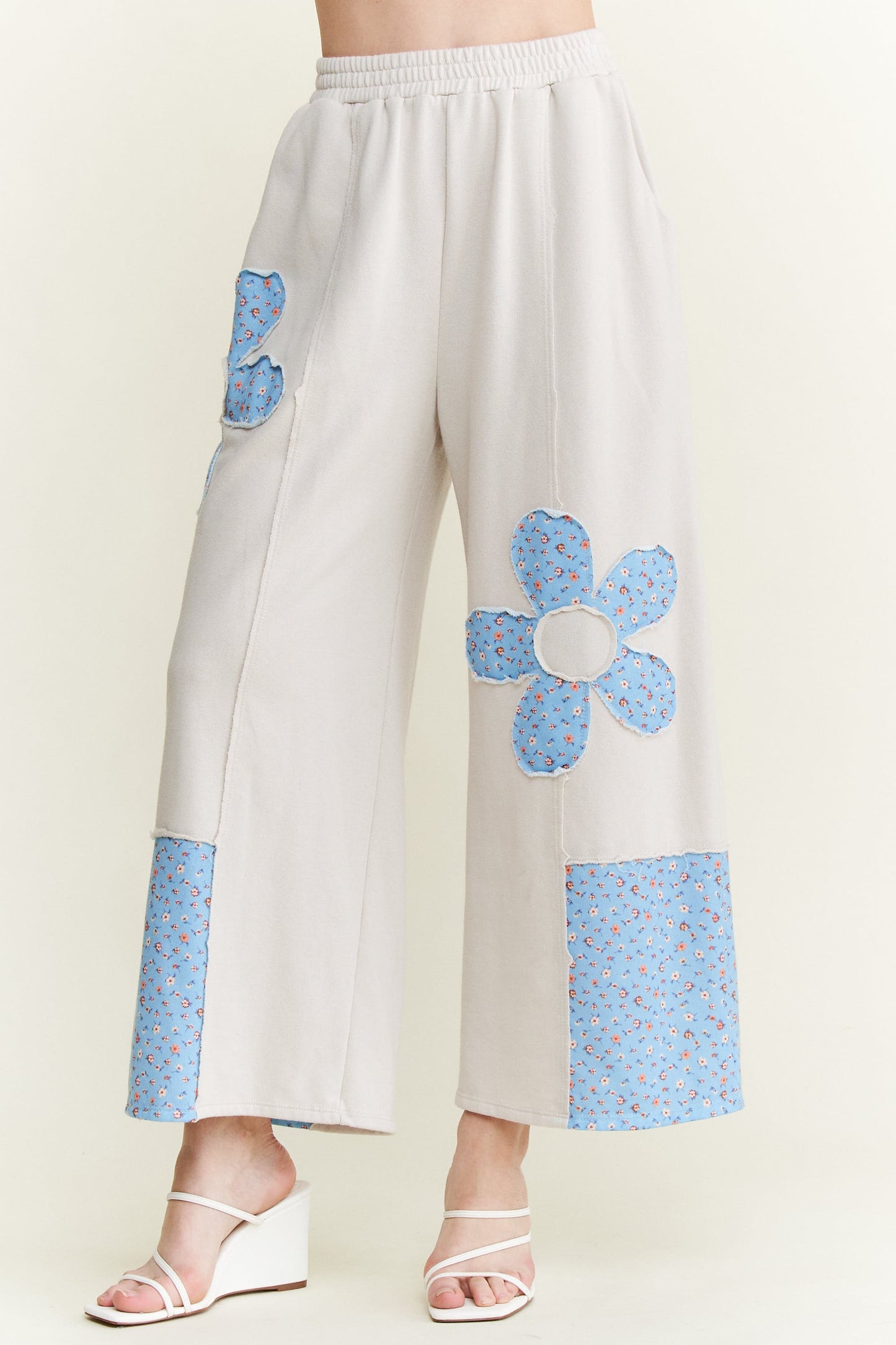 Cotton French Terry Flower Doily Patched Set