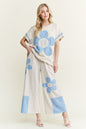 Cotton French Terry Flower Doily Patched Set