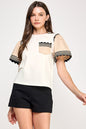 Color Block Bell Slv T Shirt