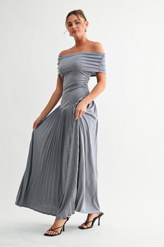 Soleil Pleated Maxi Dress