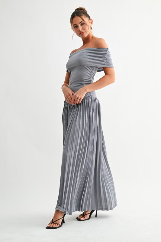 Soleil Pleated Maxi Dress