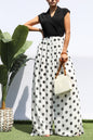 Polka Dot Loose Fit Top Knit Jumpsuit