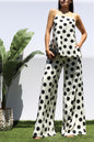 Polka Dot Loose Fit Top And Pants Set