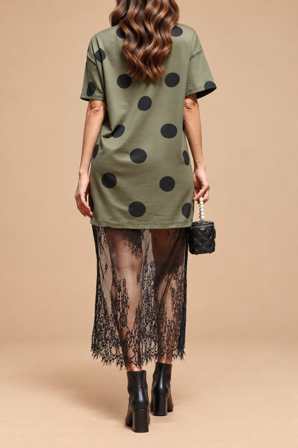 Polka Dot Loose Fit Knit Midi Dress PRE VENTA