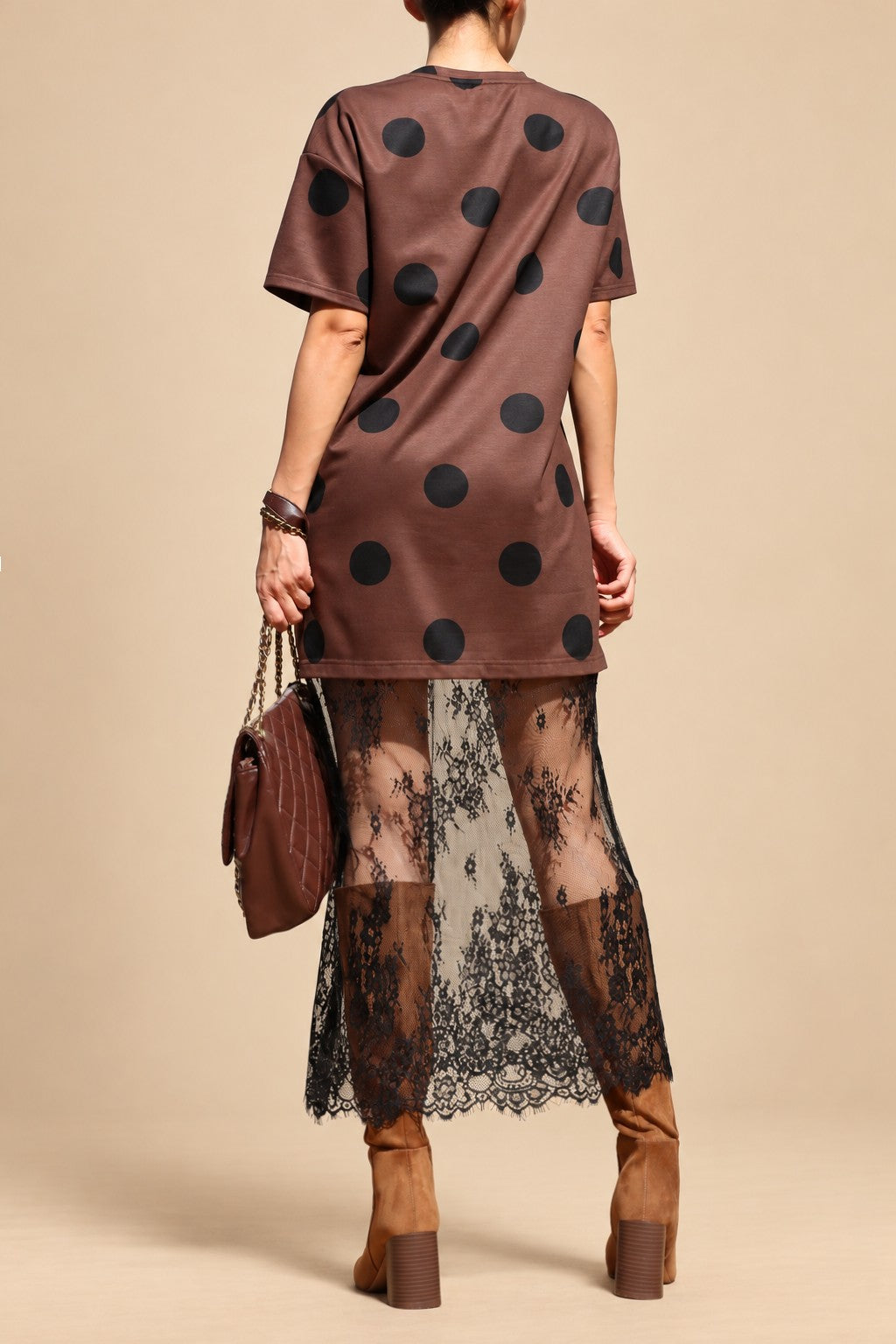 Polka Dot Loose Fit Knit Midi Dress PRE VENTA