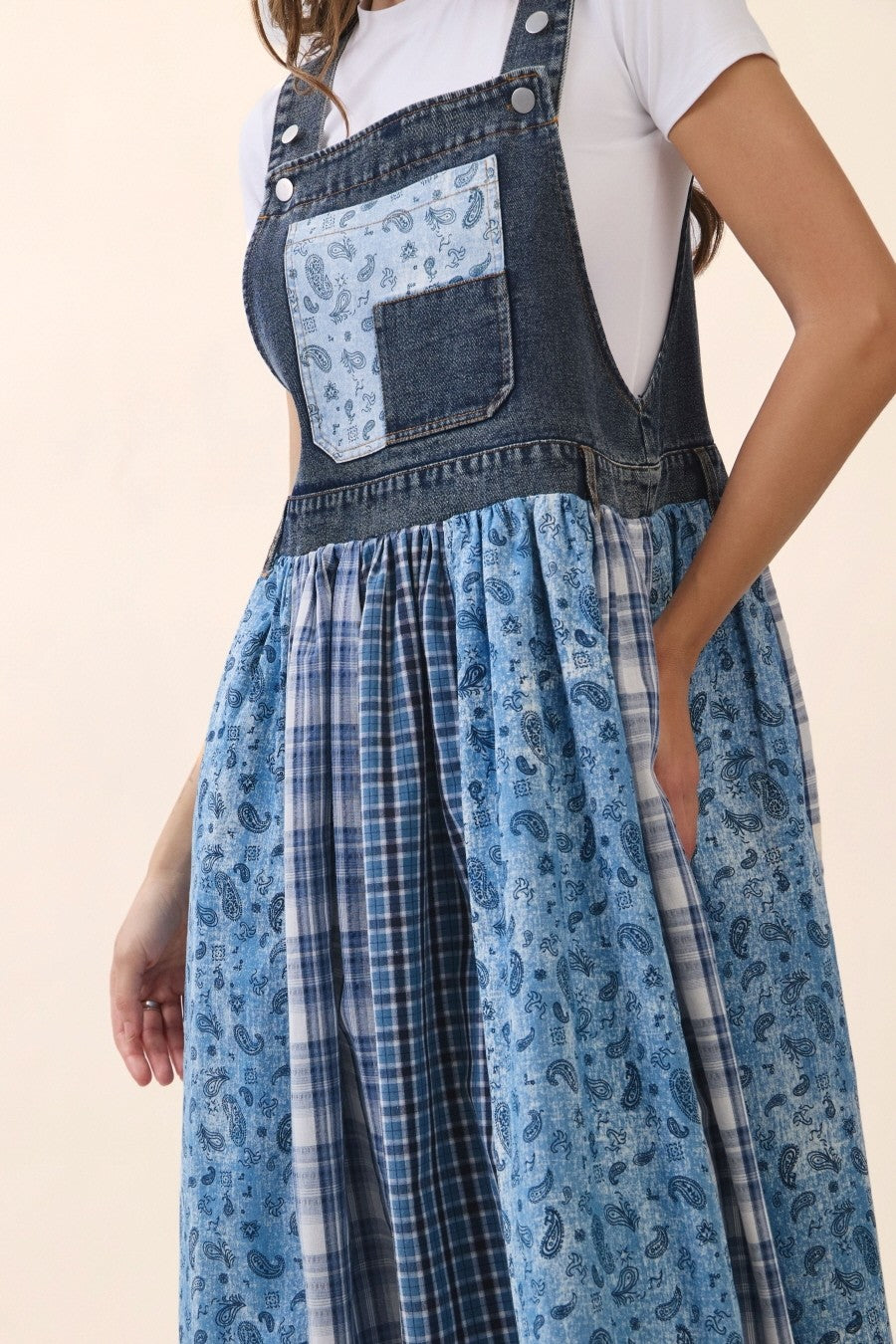 Mixed Patchwork Overall Dress PRE ORDEN