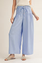 Drawstring Wasit Wide Leg Solid Pants