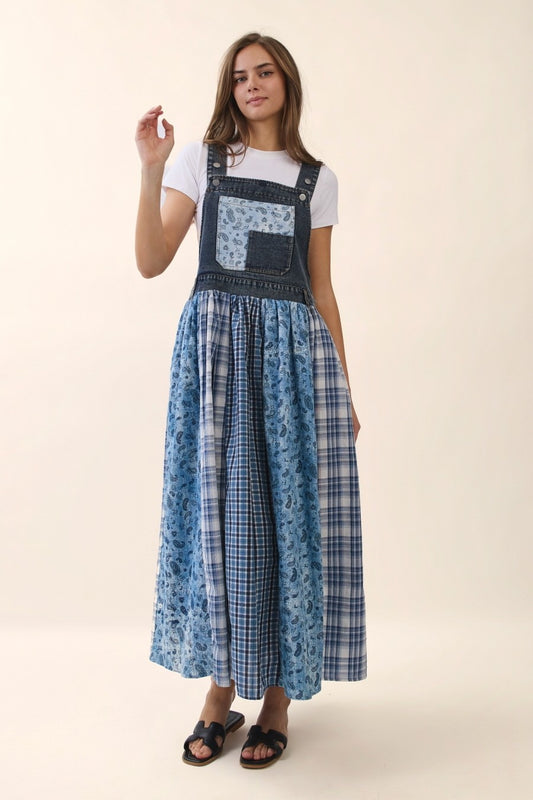 Mixed Patchwork Overall Dress PRE ORDEN