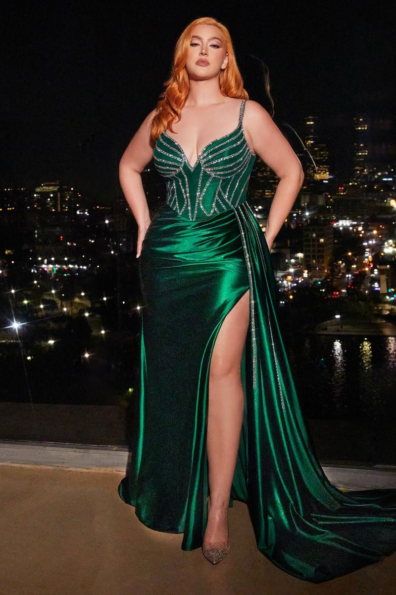 EMBELLISHED SATIN GOWN