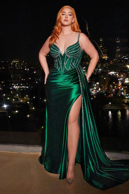 EMBELLISHED SATIN GOWN