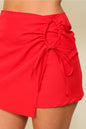 Asymmetric Wrap Mini Skort With Side O String